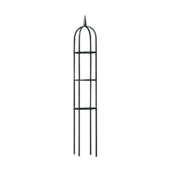 96 in. H Black Metal Garden Obelisk Trellis