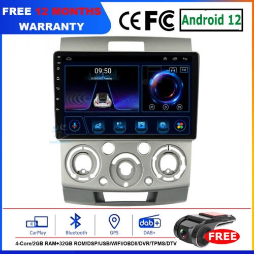 9" Android 12 CarPlay Car Stereo GPS Navigation BT DAB+ For Ford Ranger 2006-2011