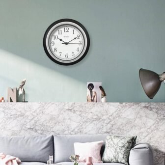 9 in. Black Simplicity Clock with Bezel