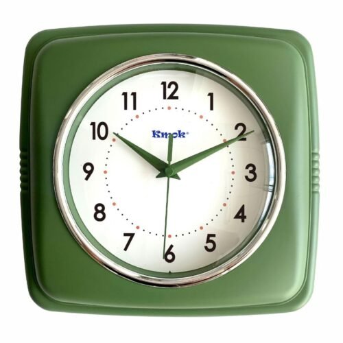 9 Inch Retro Square Wall Clock - Battery Operated Silent Non-Ticking Decorati...