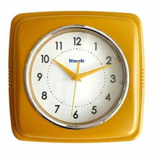 9 Inch Retro Square Wall Clock - Battery Operated Silent Non-Ticking Decorati...