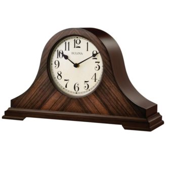 9 in. H x 15.25 in W Walnut Traditional Table Clock with