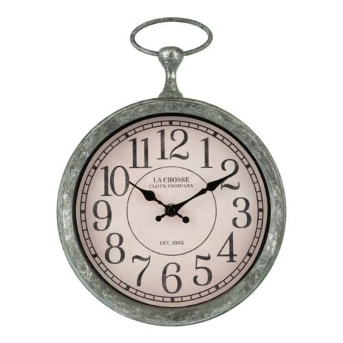 9 In. Vintage Pocket Watch Quartz Analog Wall Clock