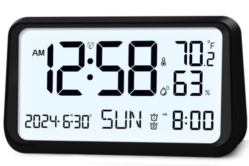 9" Large Digital Clock Battery Operated with Big Digits LCD Screen Display,Ba...