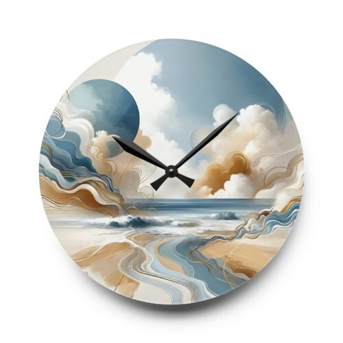 Abstract Coastal Art - Acrylic Wall Clock