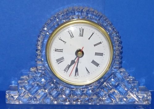 ACC Quartz Desk Clock Lead Crystal Glass Tabletop, Mantel