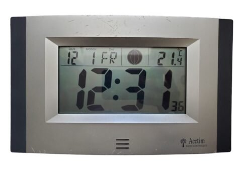 Acctim Digital Wall Desk Clock Radio Controlled Temperature Moon Phase FLAW