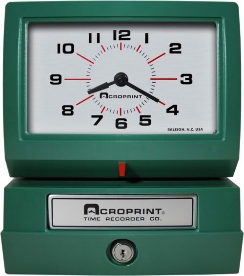 Acroprint 150AR3 Automatic Time Recorder, Prints Day Of The Week, Hour (1-12)