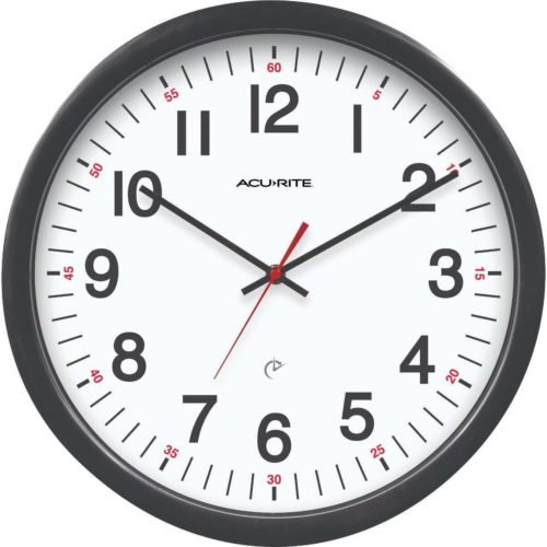 Acu-Rite 14-1/2" Set & Forget Timex Office Wall Clock 46032 Acurite 46032