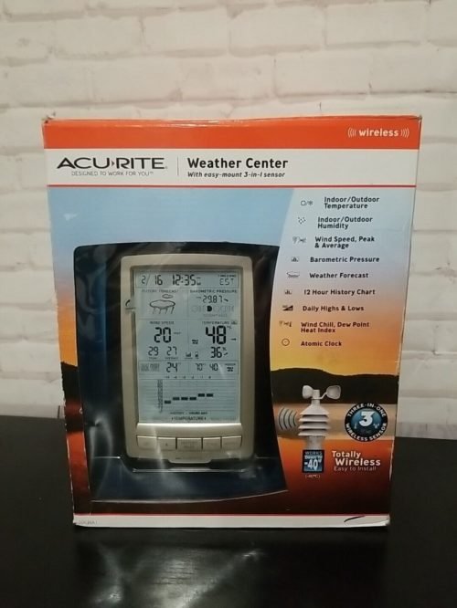 Acurite Weather Station Digital Wind Temperature Humidity Atomic Clock (3-in-1)