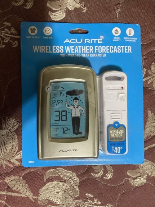 AcuRite 00827A2 Silver Wireless LCD Screen Display Digital Weather Forecaster