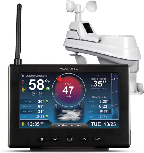 Acurite 01535M Iris (5-In-1) Weather Station with Display , White Black