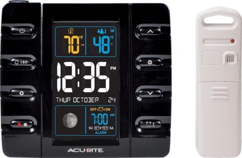 AcuRite 13020 Intelli-Time Projection Alarm Clock With Temperature And USB ,