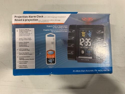 AcuRite 13020 Intelli-Time Projection Alarm Clock with Temperature and USB Ch...