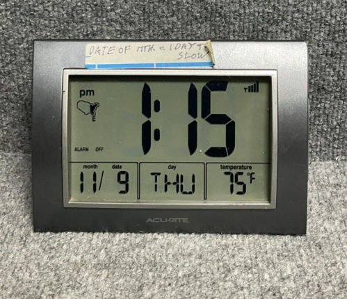 Acurite Atomic Alarm Clock with Date, Day of Week and Temperature
