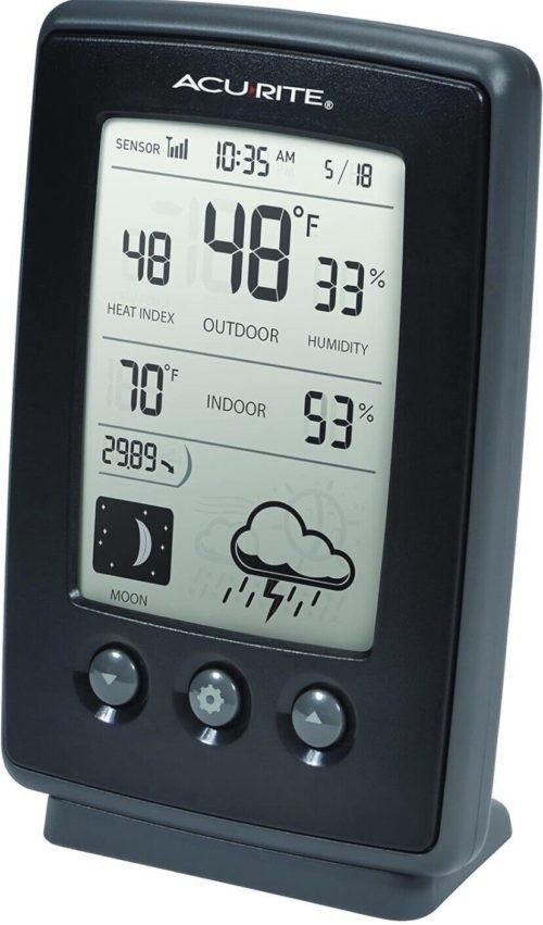 AcuRite Digital Weather Forecaster with Indoor/Outdoor Temperature, Humidity New