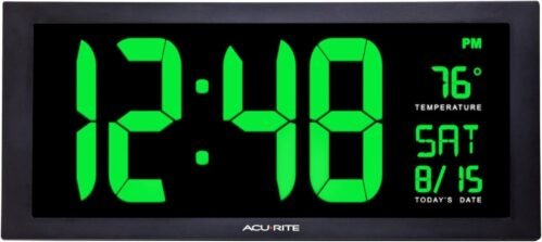 AcuRite Large LED Clock 18 in. Indoor Temperature Green Display NO POWER SUPPLY