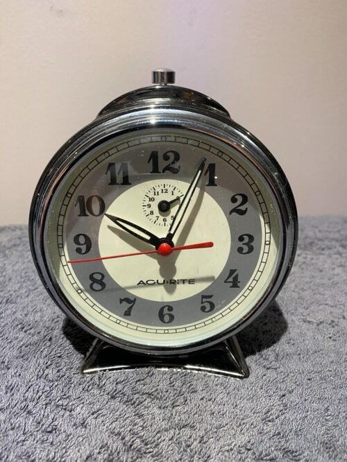 AcuRite Vintage Wind Up Alarm Clock/Working! Great Colors!! 439U