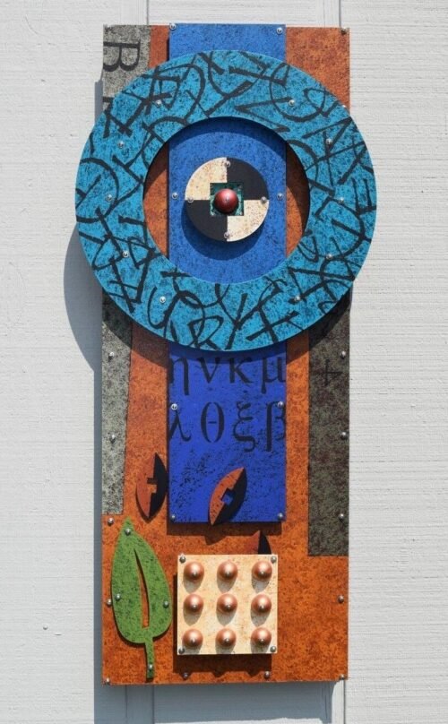 ADDISON PAIGE ABSTRACT GEOMETRIC POST MODERN MEMPHIS METAL 3D WALL SCULPTURE