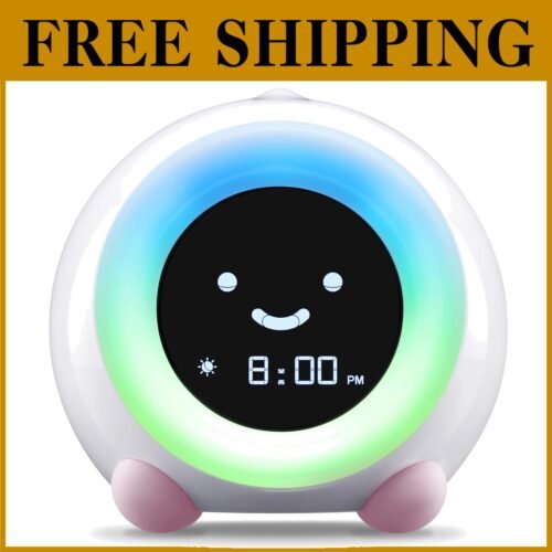 Adjustable Brightness Kids Alarm Clock & Sleep Trainer for Healthy Sleep Habits