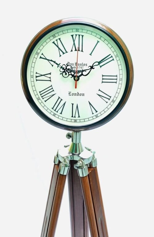Adjustable Room Decor Clock, Floor Clock Gift wooden tripod clock