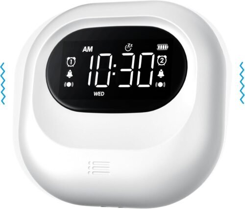 Adjustable Vibrating Alarm Clock, Rechargeable Vibrator, Dual Alarm Clock