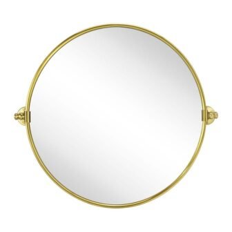 Adlina 24 in. W x 24 in. H Round Stainless Steel Framed...