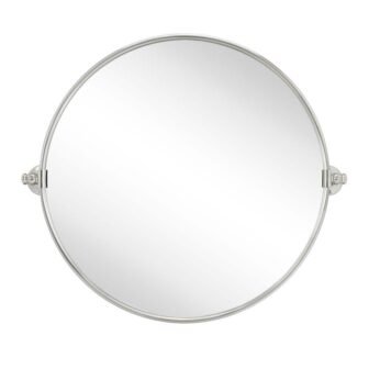 Adlina 24 in. W x 24 in. H Round Stainless Steel Framed...
