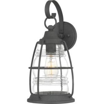 Admiral 1-Light Black Outdoor Wall Lantern Sconce