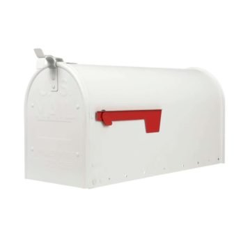 Admiral Textured White, Large, Aluminum, Post Mount Mailbox