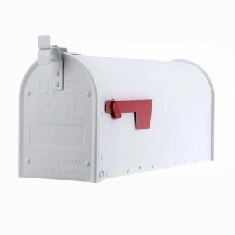 Admiral Textured White, Medium, Aluminum, Post Mount Mailbox