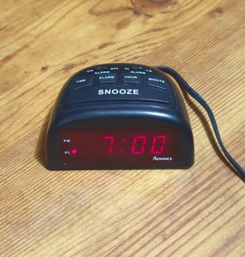 Advance Alarm Clock Black Electric Quartz Digital Hi/Low Snooze Model 3138