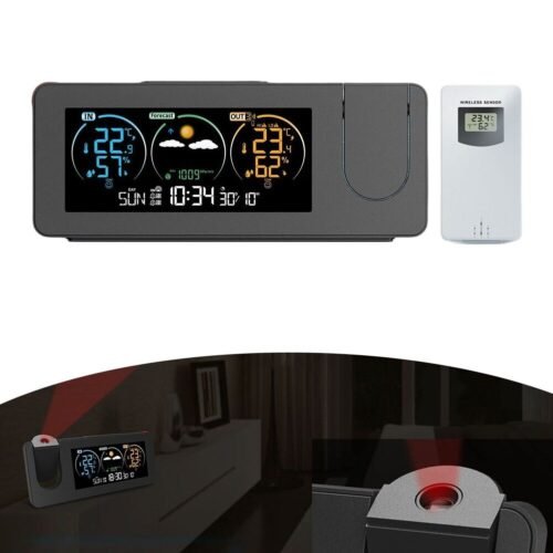 Advanced Projection Clock with Weather Forecast and Moon Phase Display