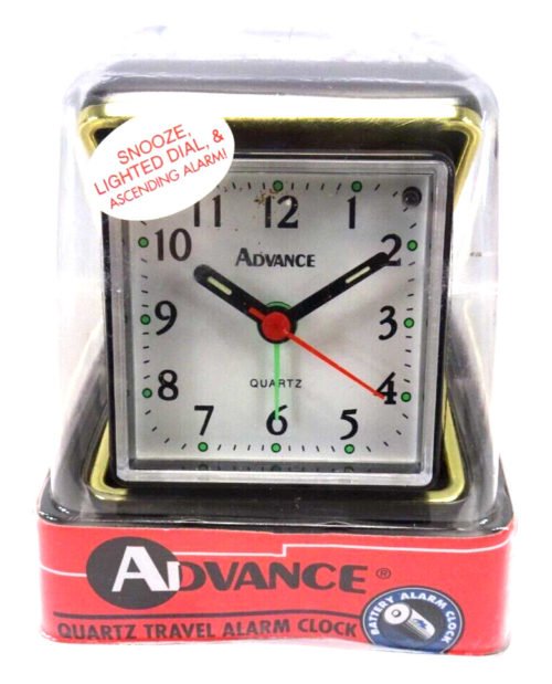 Advance Quartz Folding Travel Alarm Clock NEW IN FACTORY STAPLED BOX