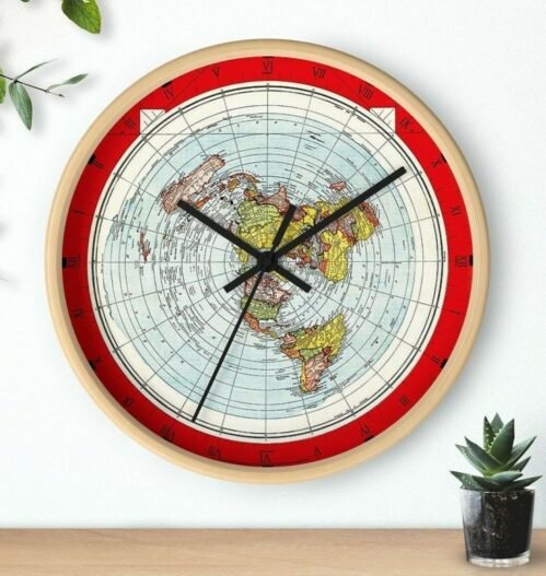 AE MAP FLAT EARTH 10" WALL CLOCK GLEASON MERCATOR | VARIOUS COLORS & DESIGNS