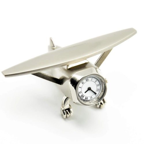 Aeroplane Show Pieces Table Clock Used for Home Office Desk Decoration Gift