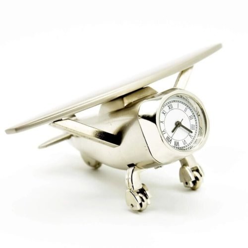 Aeroplane Show Pieces Table Clock Used for Home Office Desk Decoration Gift