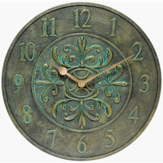 Aged Bronze Blanc Fleur Wall Clock