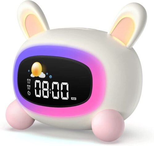 Aicofun Kids Alarm Clock, Toddler Sleep Training Clock with Night Lights