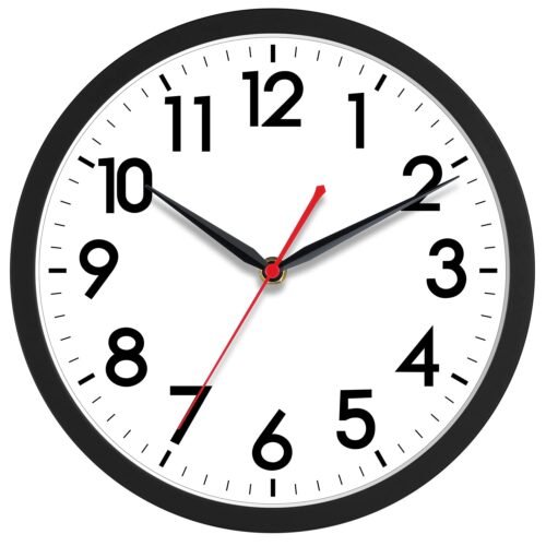 AKCISOT Wall Clock 10 Inch Silent Non-Ticking Modern Clocks Battery Operated ...