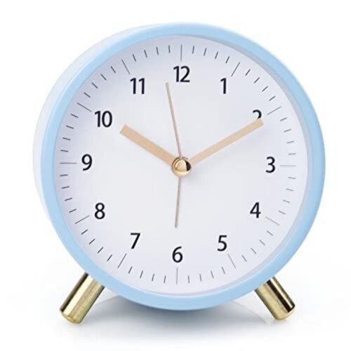 Alarm Clock 4.5" Bedside Analog Clock Bedroom desk Backlight Vintage Adult kid