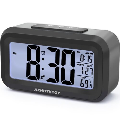 Alarm Clock,Alarm Clocks for Bedrooms,Small Wall Clock,Large Display Digital ...