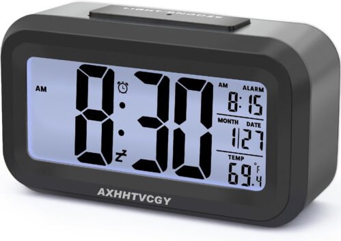 Alarm Clock,Alarm Clocks for Bedrooms,Small Wall Clock,Large Display Digital Cal