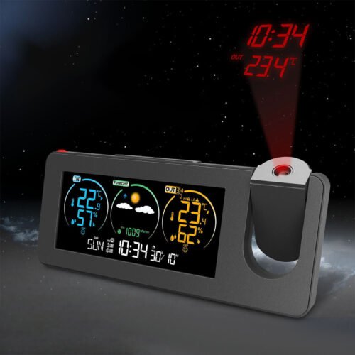 Alarm Clock Digital Clock Projector On Ceiling With Indoor Outdoor Temperature