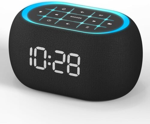 Alarm Clock FM Radio with Bluetooth Speaker, Hi-Fi Stereo Sound, 7 Night Light C