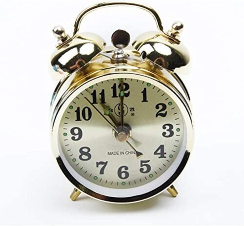 Alarm Clock,Metal Mechanical Clock Desk,Bedroom Alarm Clock Simply Design