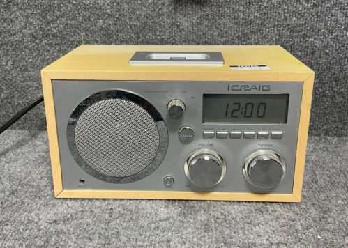 Alarm Clock Radio ICraig CMA3036 Retro iPad Docking Station AC-120V In Beige
