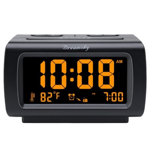 Alarm Clock Radios for Bedrooms with Battery Backup, Large Big Numbers with B...