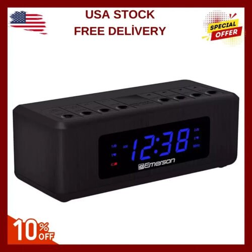 Alarm Clock Radio with AM/FM Radio Dimmer Sleep Timer Brand New, Black