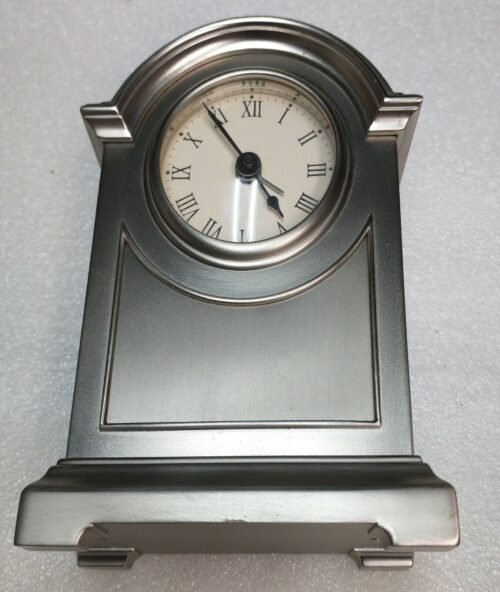Alarm Clock Royal Limited Silver Art Deco Roman Numeral Medium Arch